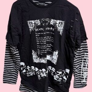 Death Note Rules Stripes
Twofer Long-Sleeve
Visual Kei T-shirt (Men's
LG)